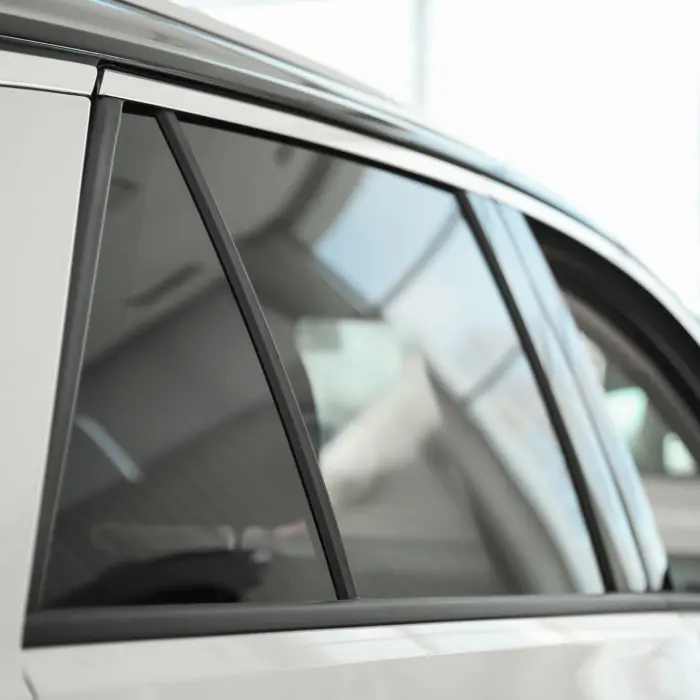 Car rear window closeup