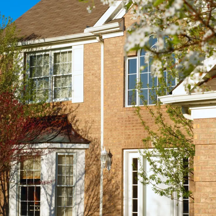 Brick house exterior with windows